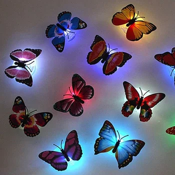 Ночная бабочка световое украшение Детская комната Свадебный шатер Украшения Креативная наклейка на стену 3D Моделирование Инструмент Бабочка