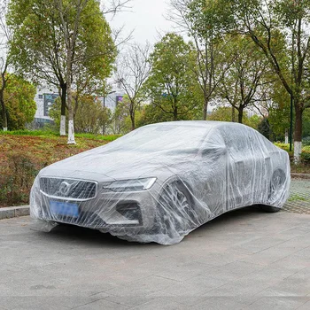 Прозрачный чехол для автомобиля, одноразовая водонепроницаемая одежда для автомобиля, Пылезащитный Непромокаемый Пластиковый защитный экран для автомобиля, Внешние детали