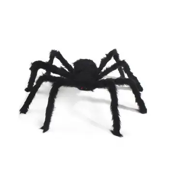 Реалистичный искусственный паук Реалистичный паук с паутиной Украшение для дома / улицы на Хэллоуин Дополнительный размер для жутких аксессуаров для вечеринок