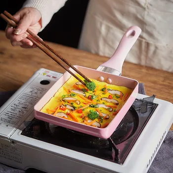 Японская алюминиевая сковорода Yuzi Shaopan с антипригарным покрытием, сковорода для завтрака, мини-сковорода для жареных яиц и стейков, сковорода для жарки