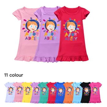 Платье Для девочек от ADLEY 2023, Летние хлопковые пижамы с героями мультфильмов для девочек, ночные платья для подростков, детская ночная рубашка, детская одежда
