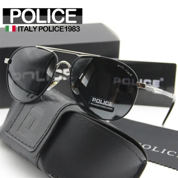 Итальянская полиция 1983 года Солнцезащитные очки с поляризацией для мужчин, высококачественные металлические солнцезащитные очки для женщин-пилотов с защитой от UV 400 для вождения P8722