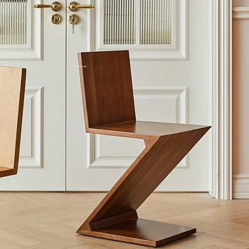 Китайские обеденные стулья в стиле ретро, Дизайнерский кухонный обеденный стул со спинкой из цельного дерева, креативный одноместный стул, мебель для столовой