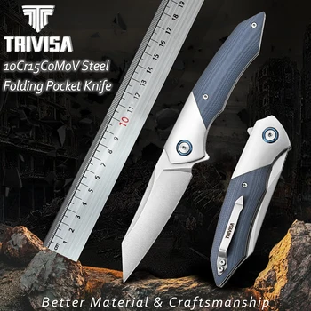 TRIVISA Складной Карманный Нож для Мужчин, Походные Ножи для кемпинга на открытом воздухе с Зажимом, Лезвие 3,5 