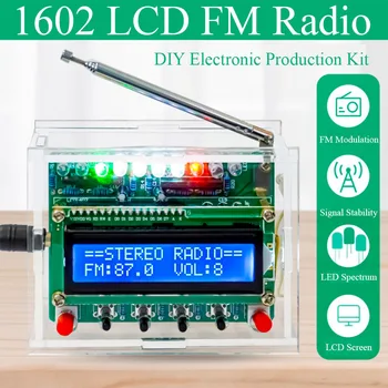 Комплект для сборки цифрового FM-радио RDA5807 87-108 МГц ЖК-дисплей Упражнение по сварке DIY
