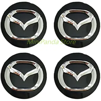 замена 4шт деталей центральных колпачков колес Mazda, замена центральных колпачков диаметром 56 мм / 2,2 дюйма для Mazda (56mmblack2)