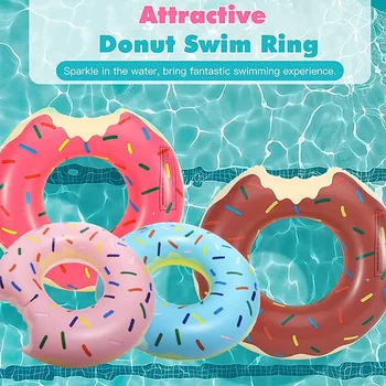 2023 Летнее новое водяное печенье с пончиками, плавающее в воде кольцо, Детское кольцо для плавания из утолщенного ПВХ для взрослых В наличии