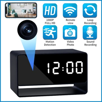 Мини-камера 1080P Full HD, Беспроводная камера Wi-Fi, Камера ночного видения, Обнаружение движения, Домашняя охрана, Камера Няни, камера будильника