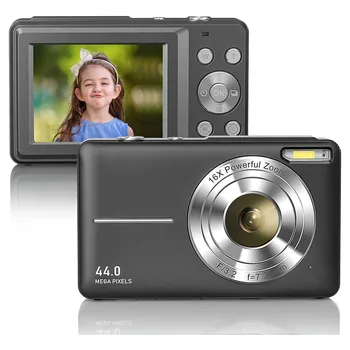 Цифровая камера 1080P Full HD 44-Мегапиксельная Компактная камера 2,4-дюймовый ЖК-экран, камера с 16-кратным цифровым зумом, Мини-видеокамера