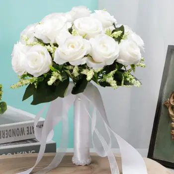 Устойчивый к выцветанию искусственный цветок Романтическая реалистичная имитация Роз Шампанского для домашнего свадебного декора своими руками