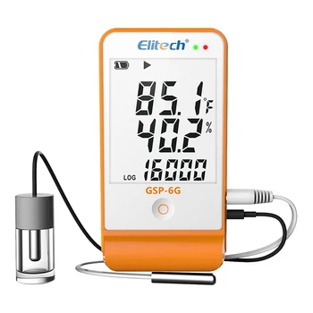 Цифровой термометр для холодильника GSP-6G Elitech с температурой и влажностью, монитор температуры холодильника для вакцин