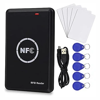 Интеллектуальный Копировальный аппарат для карт контроля доступа, Черный RFID-считыватель, устройство записи, Дубликатор карт 125 кГц, NFC-метка