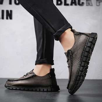 Мужская обувь, кожаная обувь ручной работы, повседневная обувь для ходьбы, мужские летние оксфордские туфли из натуральной кожи, дышащие уличные кроссовки