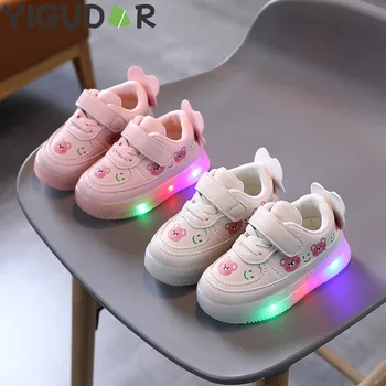 Детская обувь для маленьких девочек, светодиодная обувь для малышей, светящиеся кроссовки, светящиеся тенисы для детей, обувь с мягкой подошвой, детская обувь, обувь для девочек