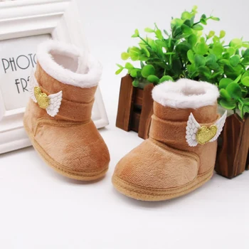 Теплые ботинки для новорожденных малышей, зимние первые ходунки, зимние пинетки на мягкой подошве для маленьких девочек, детские теплые флисовые кроссовки, обувь для ходьбы