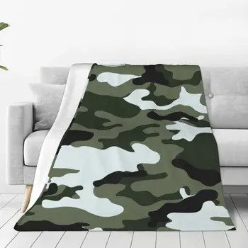 Камуфляжное мягкое фланелевое покрывало для кровати, Теплое одеяло, легкие одеяла для дивана, дорожное одеяло