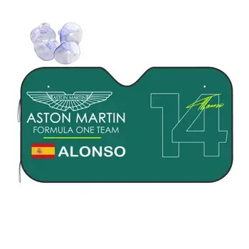 Испанский гонщик F1 Aston Martin Фернандо Алонсо, Новинка, Солнцезащитный козырек на лобовое стекло, 76x140 см, Фольга, Покрытие лобового стекла автомобиля, Автомобильный стайлинг