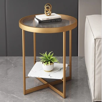 круглые прикроватные тумбочки журнальный столик салон маленький Угловой журнальный столик вспомогательный дизайн гостиной мебель для кухни XY50CT