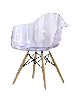 Простой современный домашний обеденный стул со спинкой, пластиковый прозрачный хрустальный шезлонг, современный конференц-офисный шезлонг
