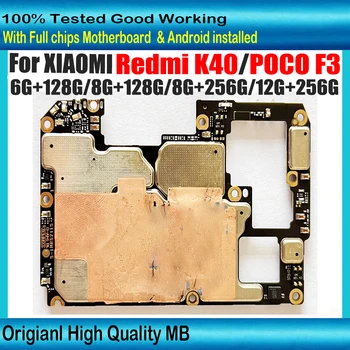 100% Разблокированная Материнская Плата Для Xiaomi Redmi K40 / Redmi POCO F3 Оригинальная Материнская Плата 256GB 128G Logic Board С Полноценными Чипами Android