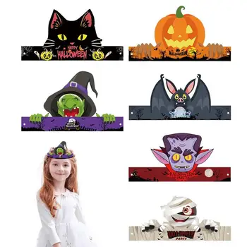 Реквизит для Хэллоуина для детей, 6 Стилей, Жуткие повязки на голову, Фестиваль Призраков, Креативные шляпные принадлежности для вечеринки на Хэллоуин, Многофункциональные