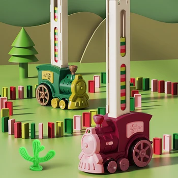 Забавная и красочная игрушка-паровозик Быстро и автоматически готовит вас к ралли Домино для мальчиков и девочек 3-8 лет при продаже