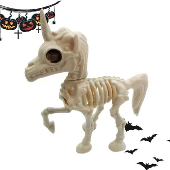 Статуэтка черепа для Хэллоуина, фигурки для украшения скелета медведя, Переносные украшения стола со скелетом медведя на Хэллоуин Для стола