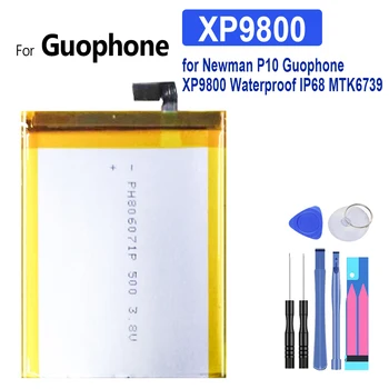 аккумулятор емкостью 6500 мАч для Newman P10 Guophone XP9800 Водонепроницаемый IP68 MTK6739