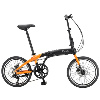 Складной велосипед 20-дюймовый Велосипед с регулируемой скоростью для взрослых, Легкая Рама из Высокоуглеродистой Стали, Передний Задний Двойной Механический Дисковый Тормоз