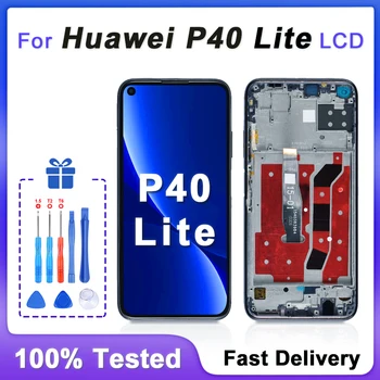 100% Протестированный ЖК-дисплей Для Huawei P40 Lite Замена Дигитайзера с Сенсорным Экраном В Сборе Для Huawei JNY-LX1 JNY-L01A JNY-L21A LCD