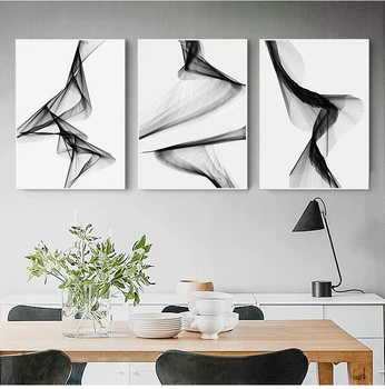 Nordic Black White art настенная живопись на холсте с принтами Абстрактная линейная картина для гостиной Morden Home Decor Без рамки