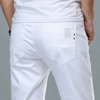 2023, Белые мужские джинсы Four Seasons, Модные повседневные классические брюки, Тонкие удобные джинсовые брюки мужского бренда Advanced Stretch Pants