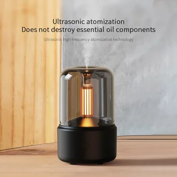 Светодиодный Ночник Портативная Мини-Ароматерапевтическая машина Romantic Retro Candlelight USB-Увлажнитель атмосферы спальни с легким распылением