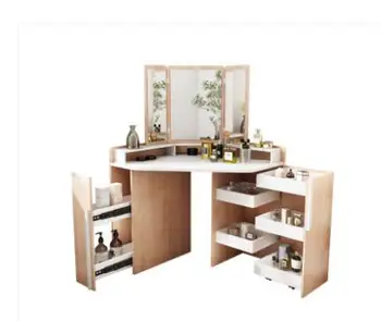 Угловой туалетный столик в скандинавской маленькой квартире, спальня, современный минималистичный угловой столик для хранения косметики, стол для макияжа net red ins
