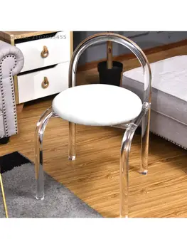 Косметический стул для спальни сетка red ins wind прозрачный акриловый стул для отдыха легкий роскошный обеденный стул в скандинавском минималистичном стиле