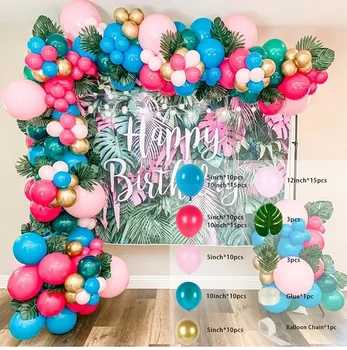 Розово-фиолетовый комплект для арки с гирляндой из воздушных шаров, Декор для вечеринки в честь Дня рождения, Детский душ, Латексный баллон, принадлежности для свадебной вечеринки