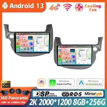 Android 13 Для HONDA FIT JAZZ 2007-2014 Навигация QLED WiFi DSP CarPlay Автомобильный Стерео Радио Мультимедийный Видеоплеер GPS 360 Камера