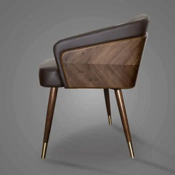 Современный минималистичный обеденный стул для кухонной мебели, роскошное кресло с деревянной отделкой, Высококачественные обеденные стулья, Удобное сиденье