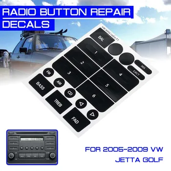 1x Автомагнитола; стерео; Ремонт изношенных кнопок; Наклейки; Ремонт наклеек для Jetta; Для Volkswagen; для Golf 2005 2006 2007 2008 2009
