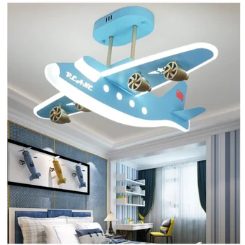 Люстра Светодиодная художественная подвесная лампа с мультяшным самолетом, детская комната, спальня, мультяшный самолет для мальчика и девочки, творческая личность