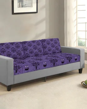 Гримаса Хэллоуина Тыква Призрак Фиолетовый Чехол для подушки сиденья Протектор дивана Эластичный Моющийся Съемный чехол для дивана Чехлы