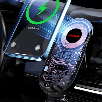 Автомобильный держатель для телефона, Беспроводное зарядное устройство, Прозрачная розетка, смарт-для логотипа Alfa Romeo GIULIA