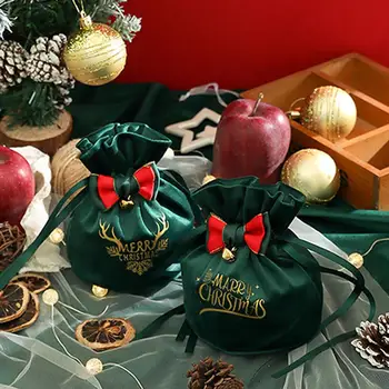 Креативный Рождественский Подарочный Пакет Christmas Candy Apple Velvet Bag Карман Для Упаковки Подарков В Канун Рождества Для Детей Navidad New Year 2 Z3M5