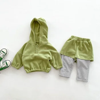 MILANCEL Осенний новый комплект детской одежды с капюшоном и штанами, костюм для мальчиков из 2 предметов
