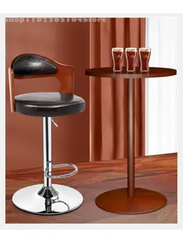 Немецкий барный стул Karens с вращающимся подъемником, роскошный барный стул Nordic Light, бытовой табурет для стойки регистрации, стул со спинкой