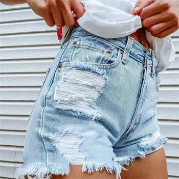 Женские джинсовые шорты 2023, летние новые джинсовые шорты с бахромой 