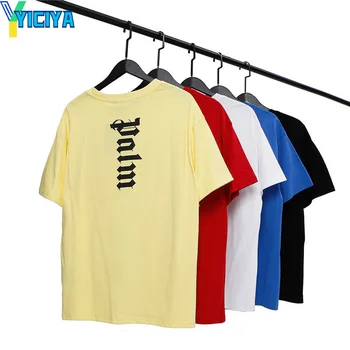 футболки yiciya, новый бренд palm, одежда y2k, укороченный топ, модные женские блузки, футболки с короткими рукавами, женские топы в стиле харадзюку