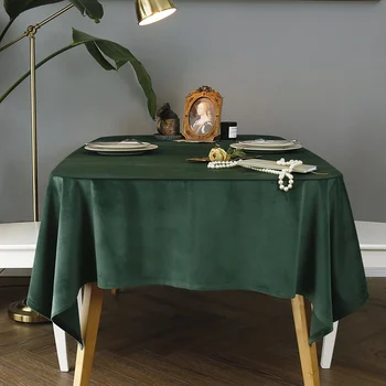 Золотая бархатная скатерть, обеденный стол, прямоугольная художественная скатерть manteles de mesa прямоугольная