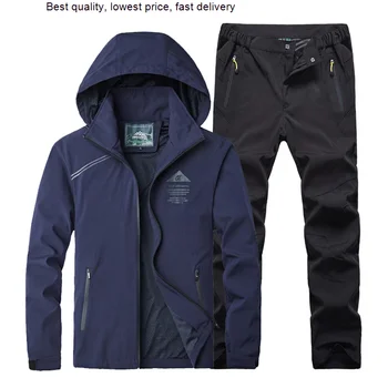Мужская демисезонная куртка для пеших прогулок, спортивного костюма для рыбалки, женские куртки + комплект быстросохнущих брюк для скалолазания на открытом воздухе