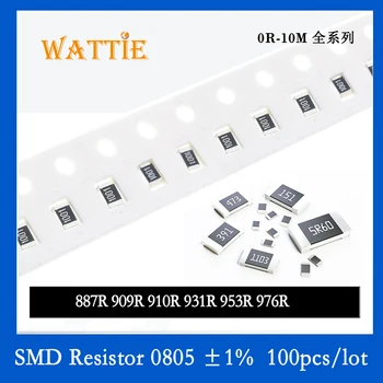 SMD резистор 0805 1% 887R 909R 910R 931R 953R 976R 100 шт./лот микросхемные резисторы 1/8 Вт 2,0 мм*1,2 мм